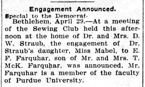 1909-04-30 p1 Engagement Announced, The Allentown Democrat Fri