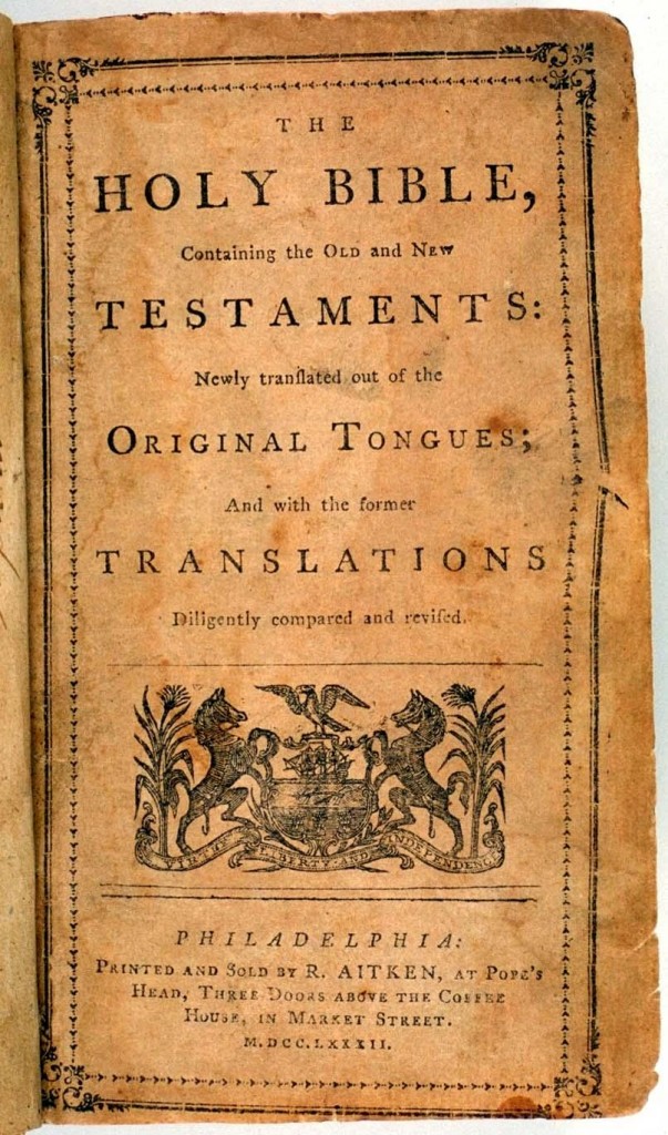 The Aitken Bible, Title Page