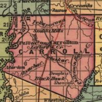 1842 Map of Carroll County, Mississippi