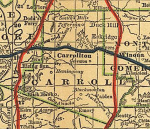1888 Map of Carroll County, Mississippi