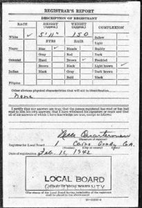 1942-02-16 US WWII Draft Cards 1940-1947 Georgia for Wilburn Suber Smith p2