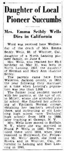 1950-06-08 Lansing State Journal (Lansing, MI) Thu Jun 8, 1950, p47, Emma Seibly Obit