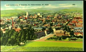 Birds Eye View of Reading, PA, from Pagoda, Mt Penn