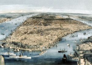 City of New York, sketched by C Parsons, 1856