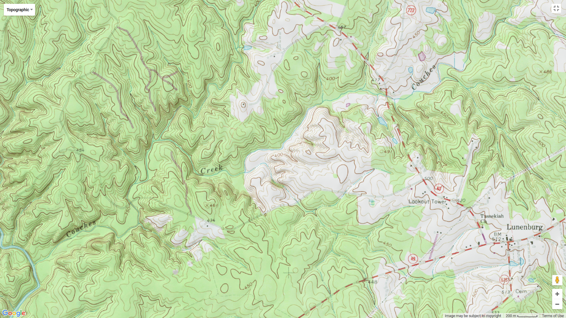 Couches Creek Topographic Map