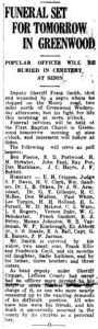 Frank Smith, The Greenwood Commonwealth (Greenwood, MS) Fri Jul 9, 1926, p1, Funeral Set for Tomorrow in Greenwood
