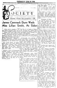James Cammack Dunn Weds Miss Lillian Smith, The Delta Democrat Times, Wed Jun 28 1939 p3
