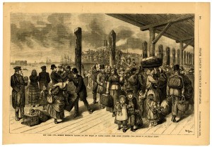 Mormon Emigrants Landing on the Wharf at Castle Garden from Ocean Steamers, 1878