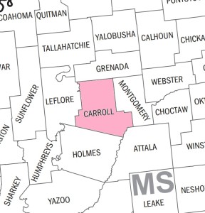 Carroll County, Mississippi - county map