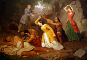 Painting by Junius Brutus Stearns, “Hannah Dustin Killing the Indians”, 1847