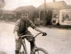 Percy Neville in the heart of the Red Light district. Just come out of one of the houses with message (which see in his hand). He said gleefully "She gimme a quarter tip."