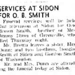 Services at Sidon for O.B. Smith, The Delta Democrat Times, Sun Nov 9 1941 p6