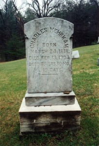 St Johns Union Cemetery April 2001 Charles Mehrkam 1818-904