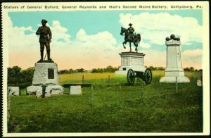 Statues of General Buford, General Reynolds and Hall's Second Maine Battery, Gettysburg, PA