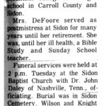 The Conservative (Carrollton, MS) Thu Jan 23, 1975, p7 Mrs. Judson DeFoore, Obit