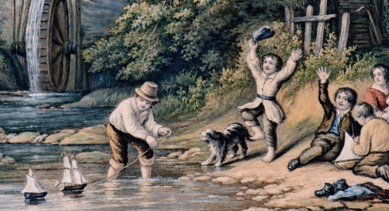 The Mill Stream – Towing the Prize, LeBlond Oval Print