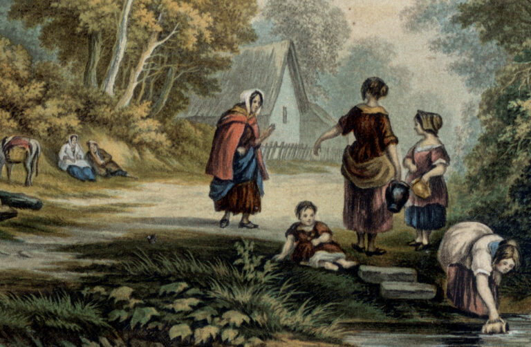 The Village Spring, LeBlond Oval Print