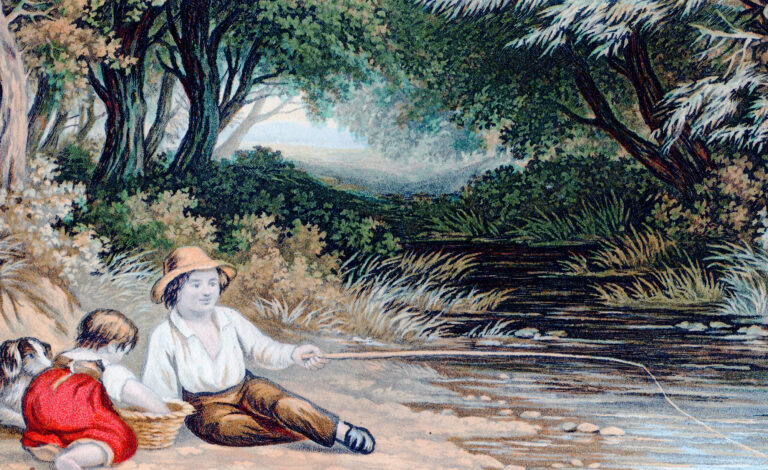 The Young Angler, LeBlond Oval Print