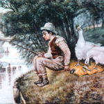William Blomberg Painting - Boy Fishing